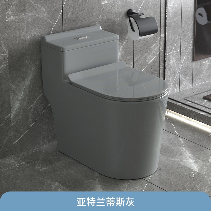 Grey toilet, large-diameter siphonic toilet, colorful and popular toilet, small-sized apartment source factory wholesale one piece Specification drawing