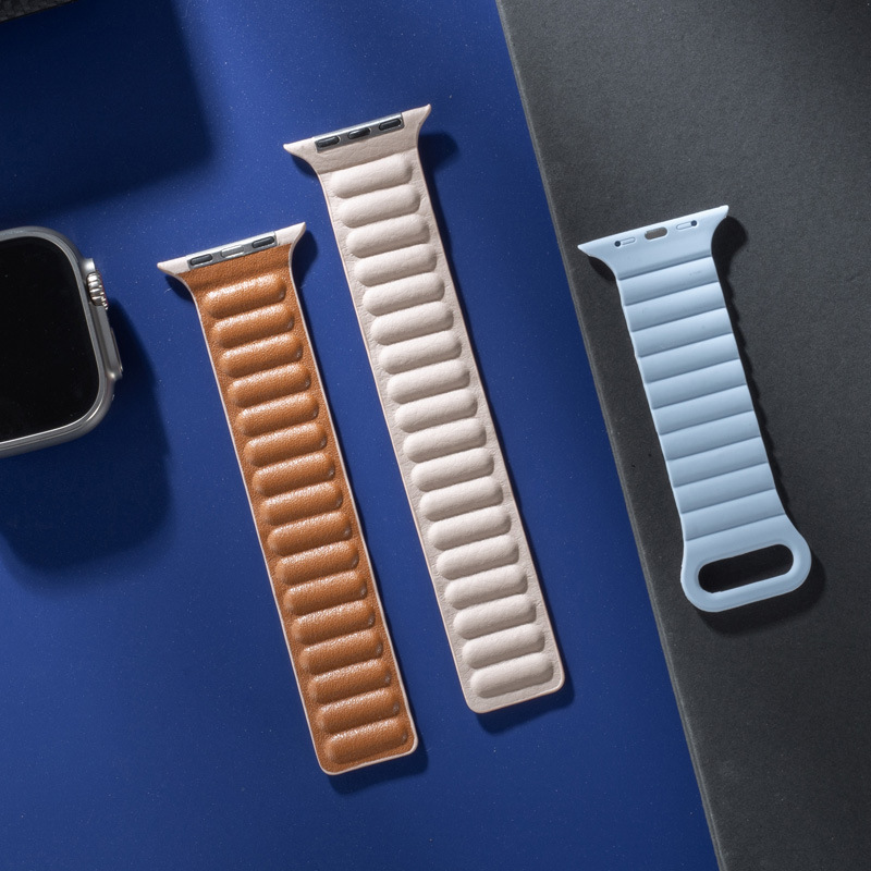 Suitable for Apple iwatch s8910 silicone chain magnetic watch strap Apple Watch smartwatch strap Specification drawing