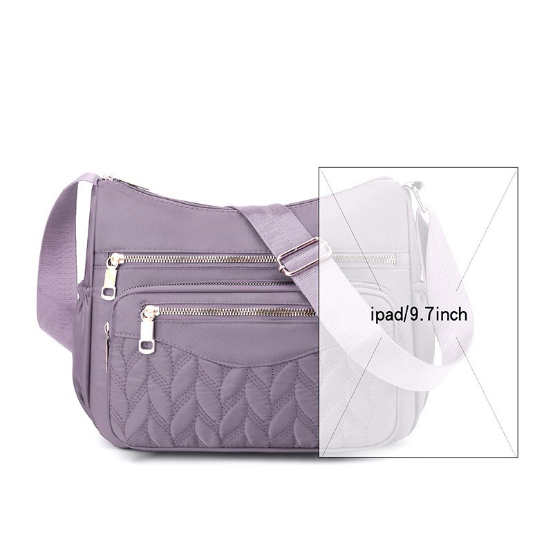 New women's crossbody bag, nylon, fashionable and stylish single-shoulder bag, large capacity, multi-layer, simple middle-aged mom bag Item Picture
