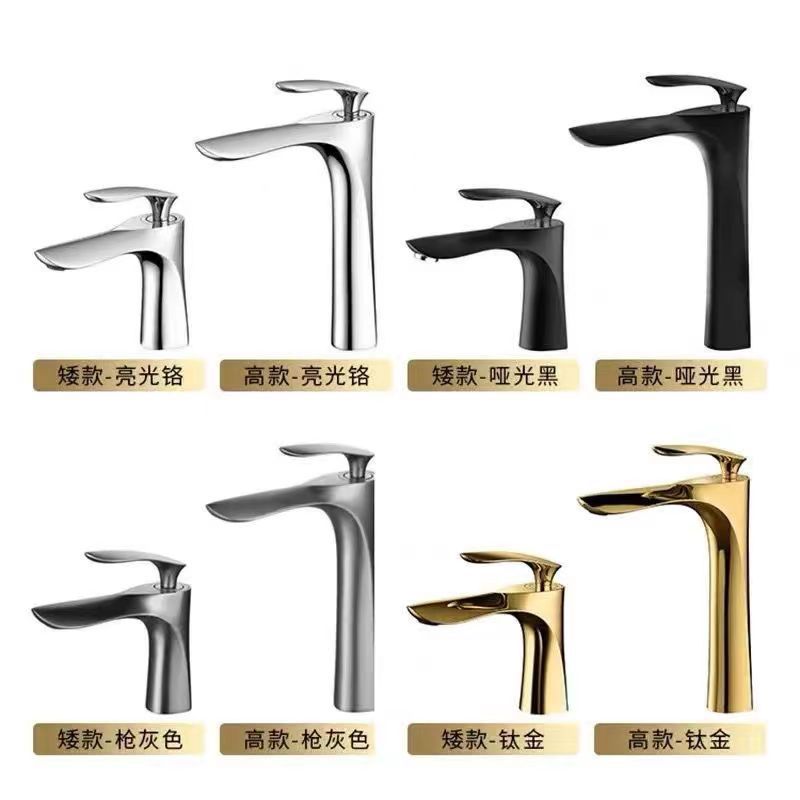 Cross-border golden maple leaf washbasin faucet, hot and cold household raised washbasin, washbasin, countertop basin, single-hole faucet details Picture