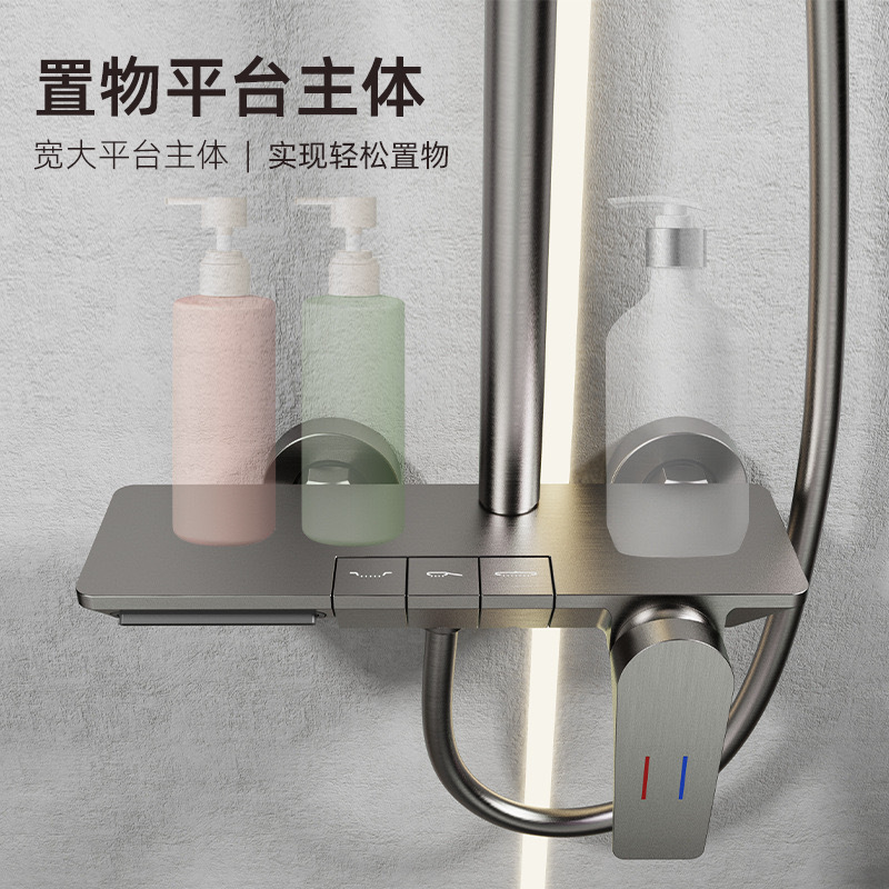 Cross-border all-copper lifting pole, cold and hot shower head, shower set, bathroom, toilet project, hotel waterfall water outlet Application Scenario