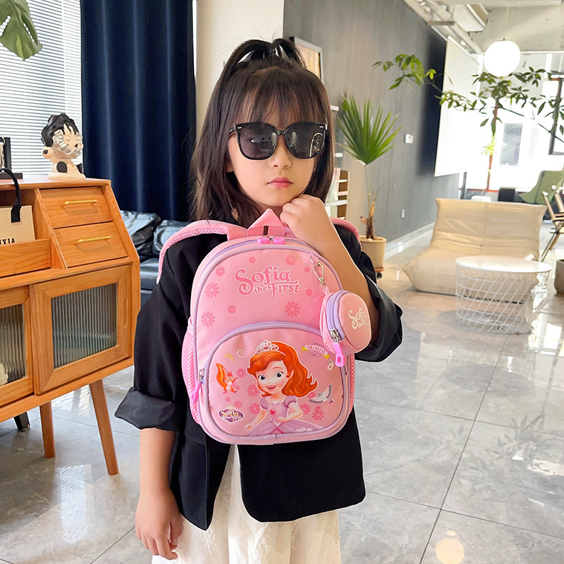 Kindergarten schoolbag cartoon Spider-Man, small and middle class children's backpacks, 3-5 years old boys and girls, princess backpacks, foreign trade 4 Specification drawing