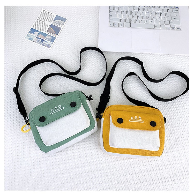 A cute and versatile 2024 new Japanese-style canvas small bag for women's crossbody, a unique student single-shoulder small square bag Specification drawing