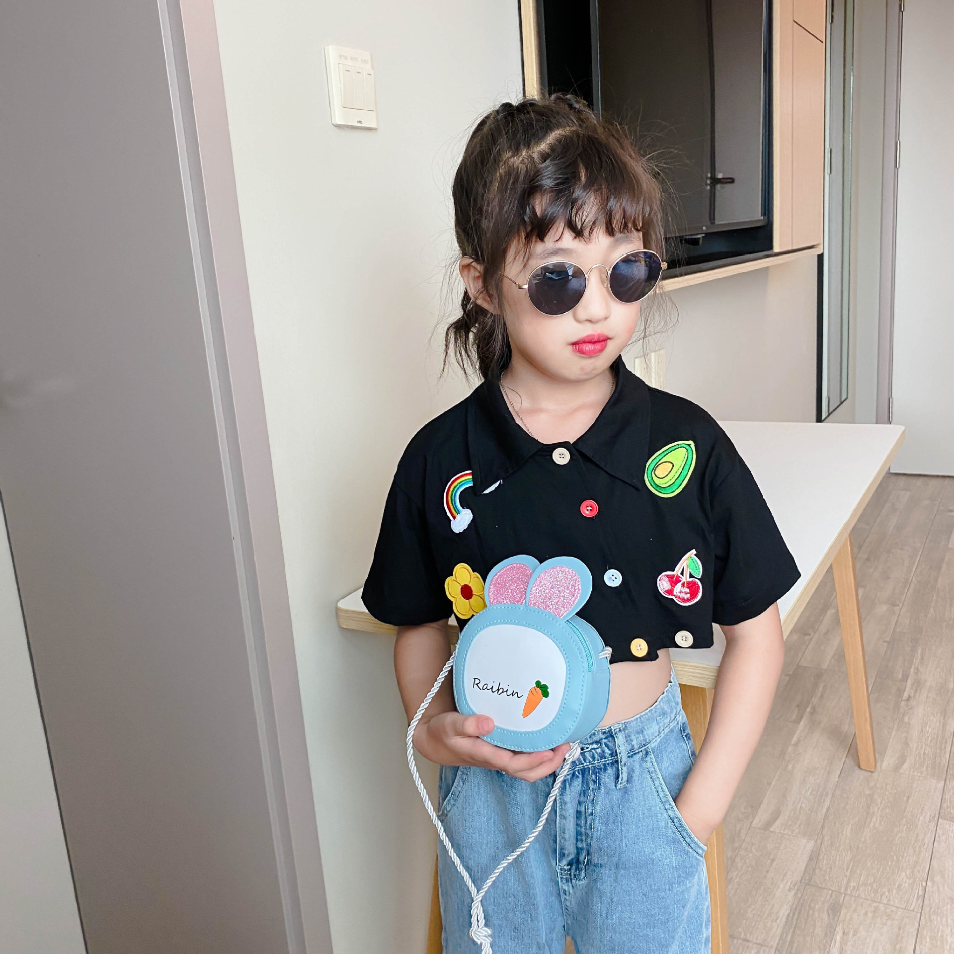 Korean-style girl's small bag, children's crossbody bag, fashionable small bag, trendy little girl, baby mini, cute cartoon crossbody bag Specification drawing