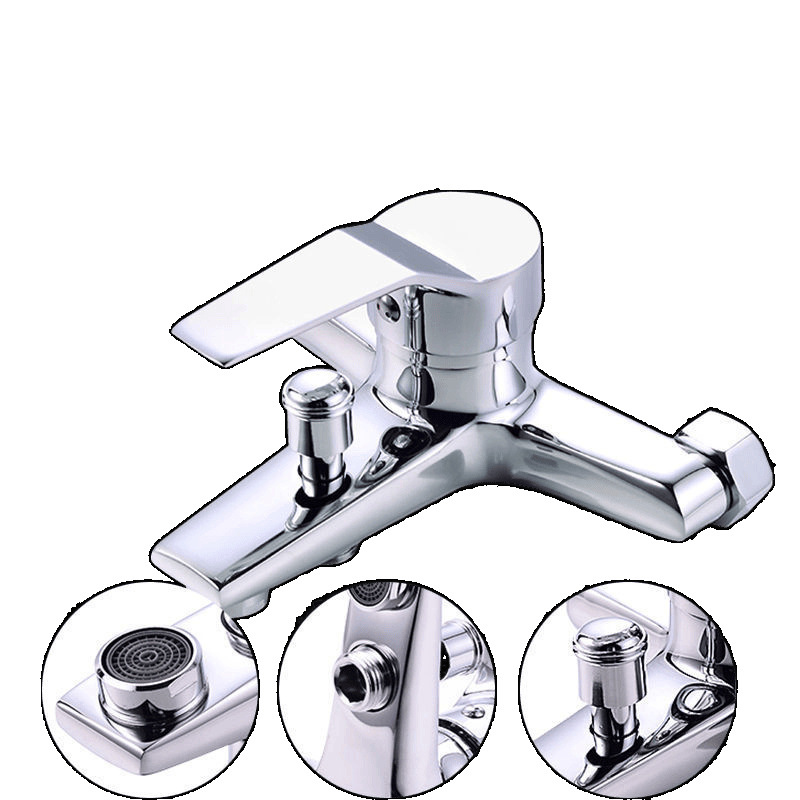 All-copper shower faucet, bathtub faucet, bathroom water heater, concealed three-in-one cold and hot water faucet switch, mixing valve Item Picture