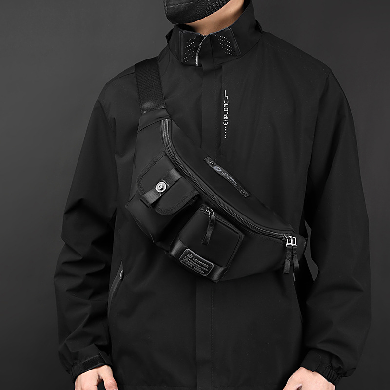 WEPOWER's new crossbody bag, men's chest bag, fashionable shoulder bag, mobile phone crossbody bag, casual backpack and sports waist bag details Picture