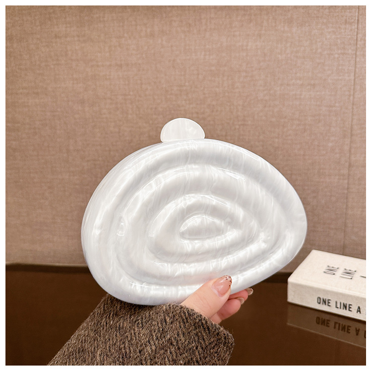 New shell-pressed acrylic evening bag for cross-border foreign trade women, single-shoulder crossbody wedding and banquet clutch full figure