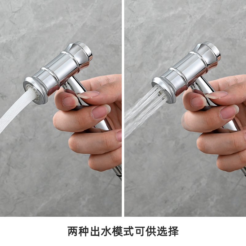 Copper antique wall-mounted cold and hot gynecological washbasin nozzle set, pressurized flushing nozzle, bathroom toilet cleaning spray gun Specification drawing