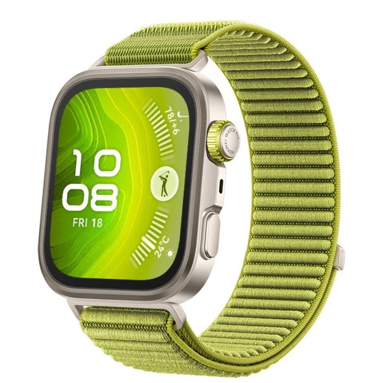 This watch is compatible with the Huawei Fit3/4 loop nylon strap and the HUAWEI Watch Fit4 Pro Velcro strap full figure