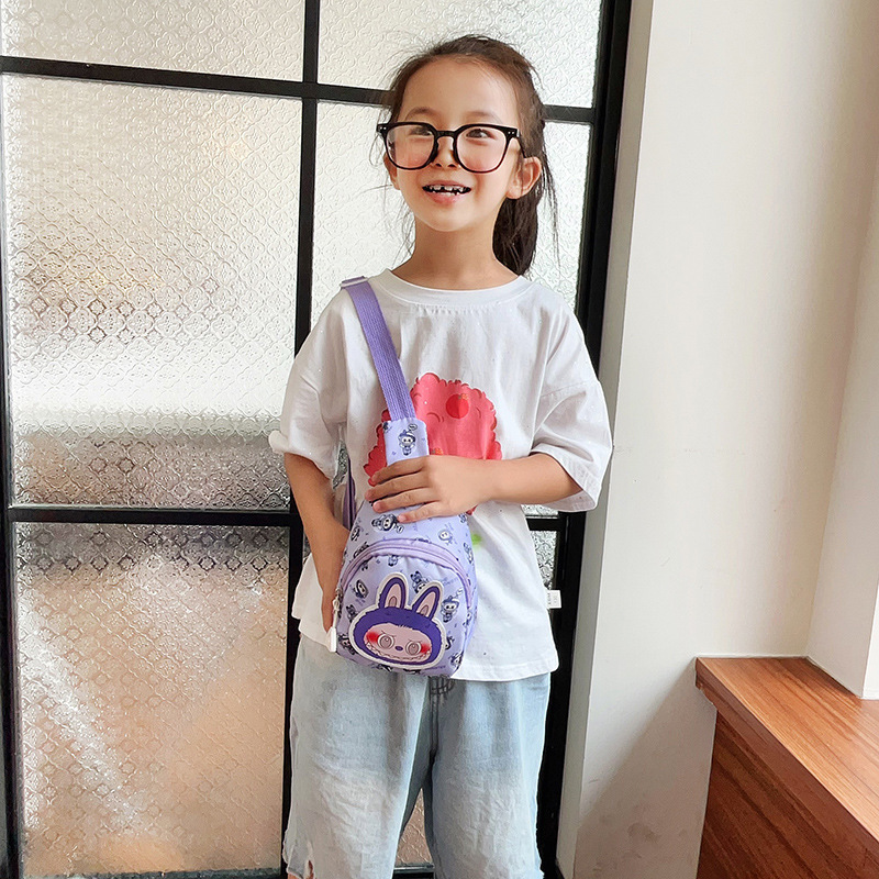 2025 Children's cute cartoon chest bag, Korean style fashionable crossbody bag, casual backpack, travel small chest bag factory wholesale Specification drawing