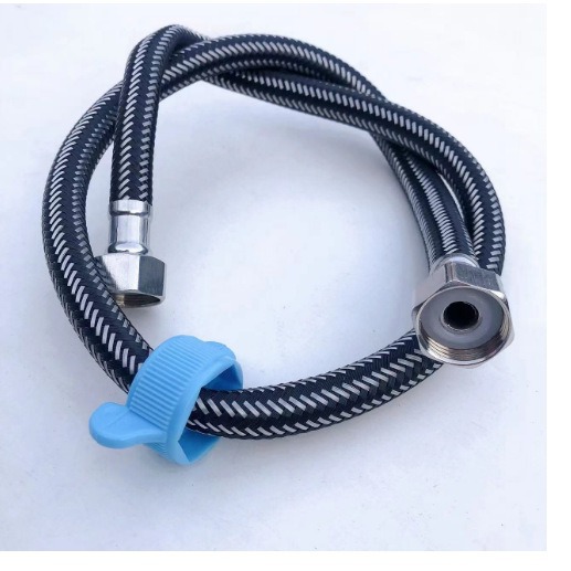 Stainless steel high-pressure explosion-proof black mixed braided pipe toilet faucet water inlet pipe full figure