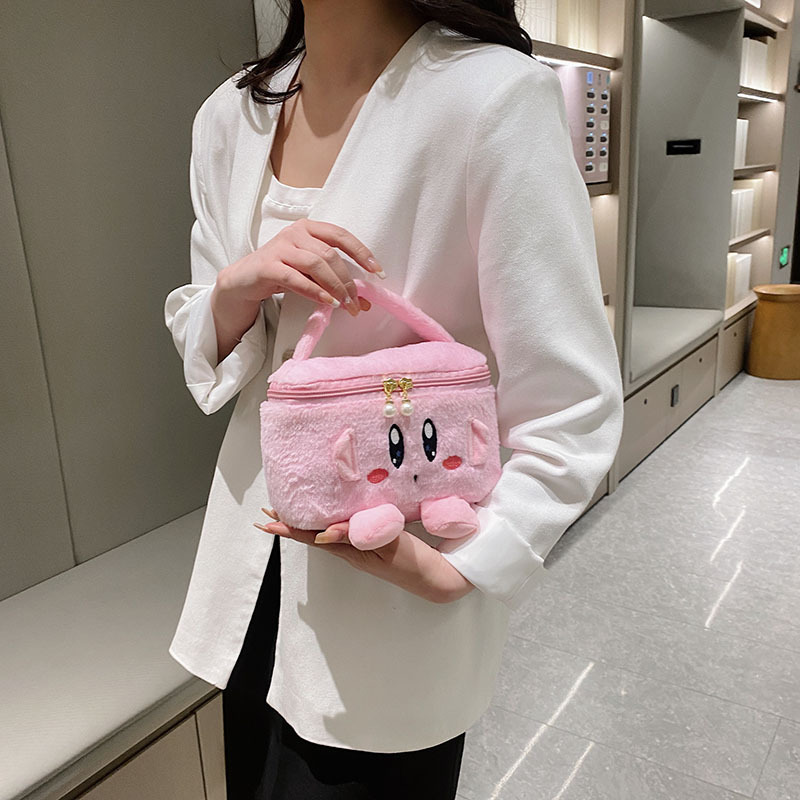 ins Cute Cartoon Girl Heart Makeup Bag 2023 Large Capacity Makeup Bag Storage Box Portable Hand-held plush Bag Specification drawing