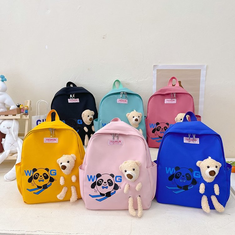 Girls' backpack, Japanese-style schoolbag for students, 2022 new trendy little bear, cute travel bag, large-capacity backpack full figure