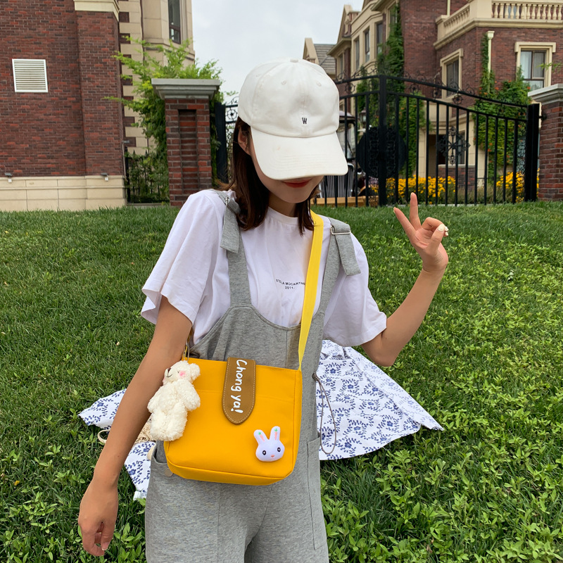 Japanese and Korean Ins-style bags, cute canvas bags for girls' school, Korean version crossbody bags for girls, small single-shoulder bags for young girls Specification drawing