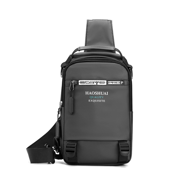 Cross-border exclusive new men's chest bag, multi-functional outdoor single-shoulder crossbody bag, Korean version usb chest bag, waterproof backpack Specification drawing