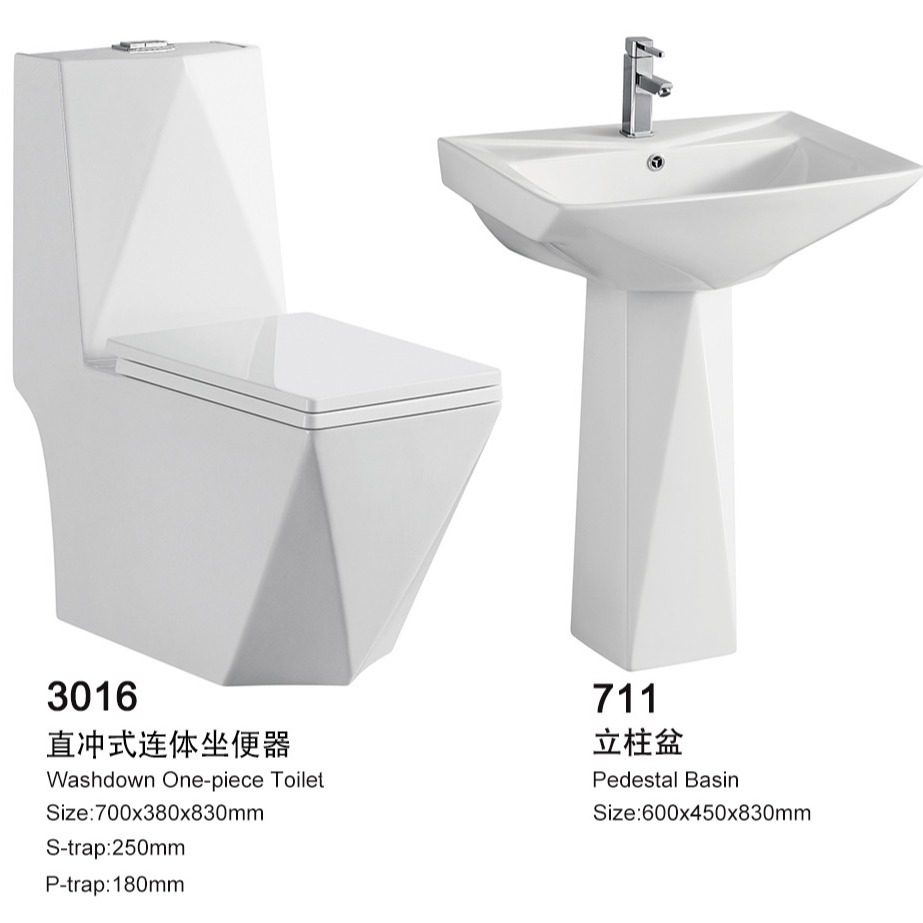 Direct-flush floor and horizontal outlet flush toilet, African and Middle Eastern split toilets and matching column basins of the same style Application Scenario
