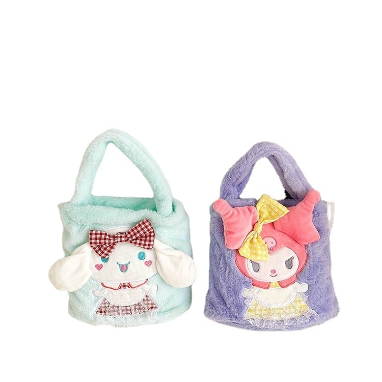 Trendy children's plush bags are in fashion and popularity. Winter children's plush bucket bags, handbags, cartoon little animals, girls' street style Item Picture
