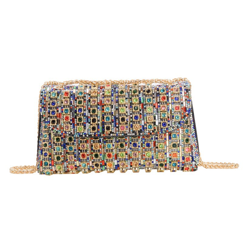 New foreign trade European and American retro underarm bag, casual and fashionable rhinestone small bag, niche single-shoulder bag, crossbody dinner bag Item Picture