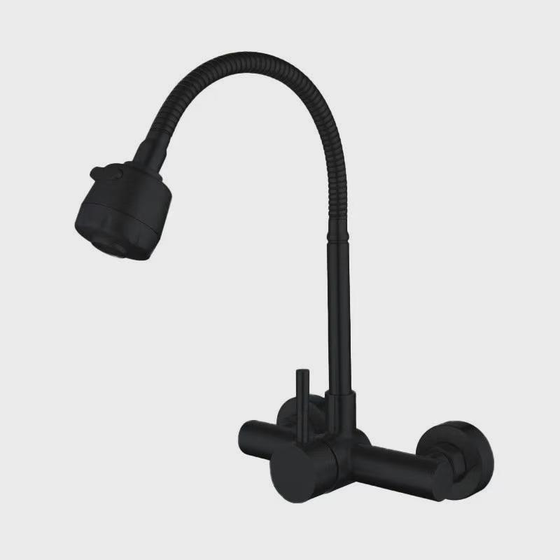 Cross-border wall-mounted kitchen faucet, household stainless steel sink, sink and dishwashing basin, rotatable faucet Item Picture