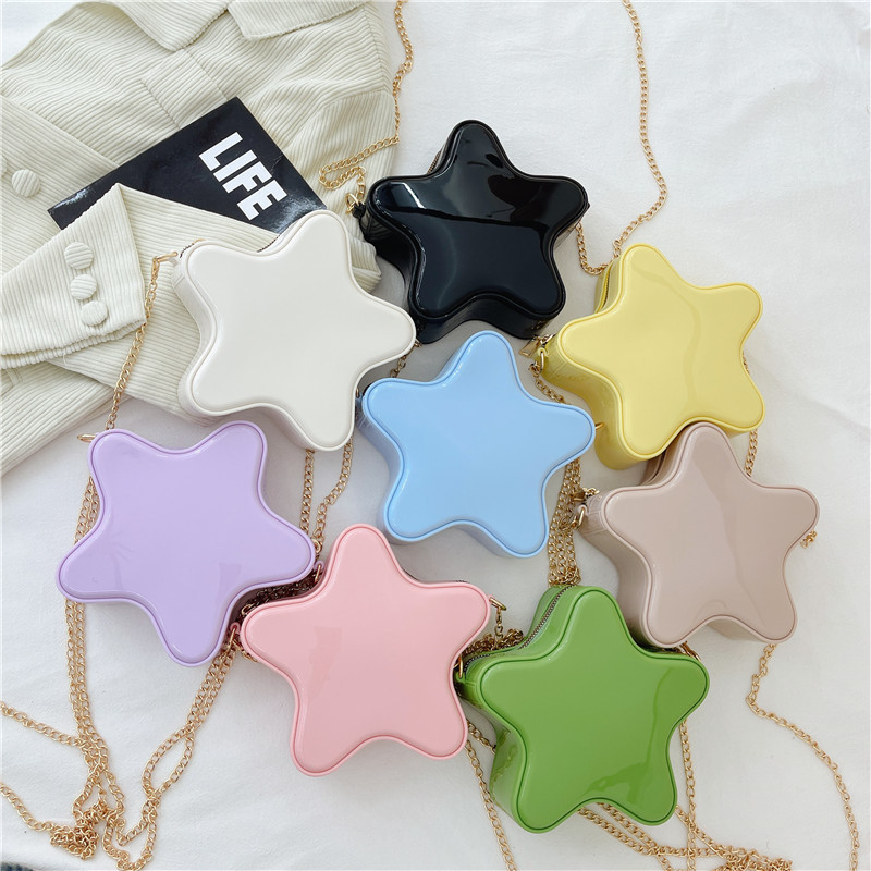 Star Bag, cute cartoon bag, 2025 new style jelly bag, pvc bag, women's crossbody bag, fashionable chain bag, teenage girl full figure