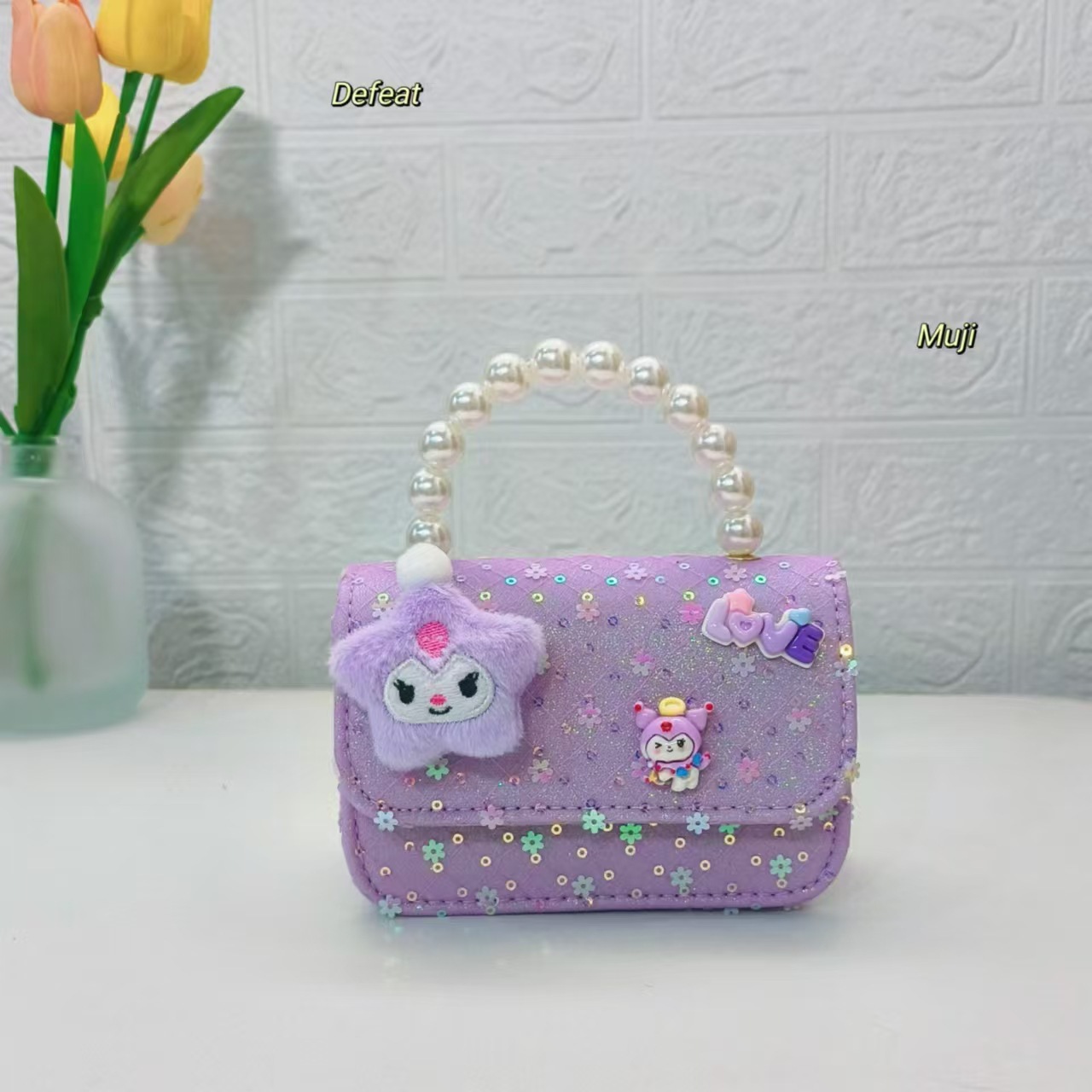 Children's bag, pearl handbag, Melody Kuromi Princess bag, little girl's loose change accessory bag, crossbody chain bag Item Picture