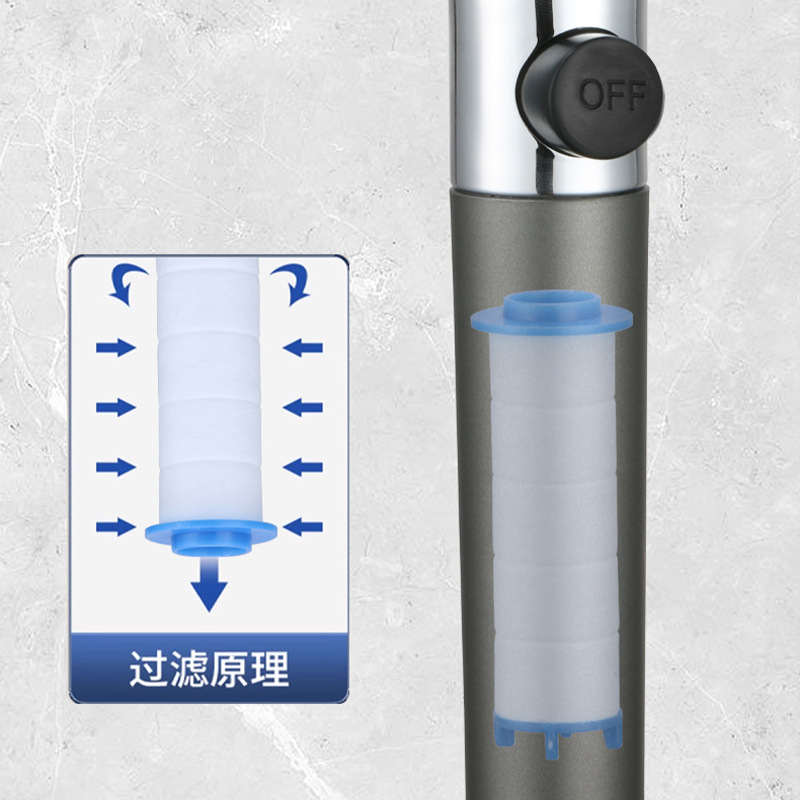 The same type of pressurized showerhead as the Internet celebrity, with one-button water stop and three-level adjustment, is a household handheld showerhead Application Scenario