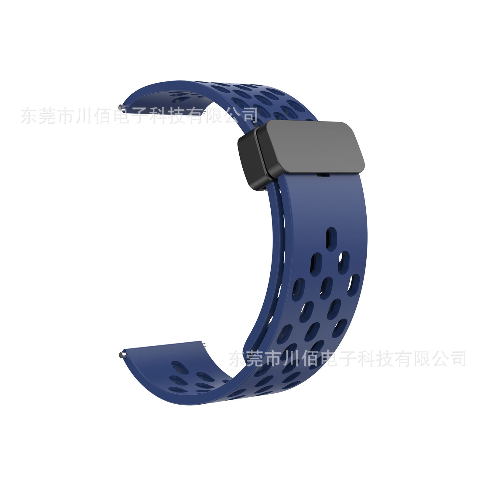 Suitable for Huawei, Samsung and Honor universal 2022MM silicone watch strap with perforation magnetic folding buckle Item Picture