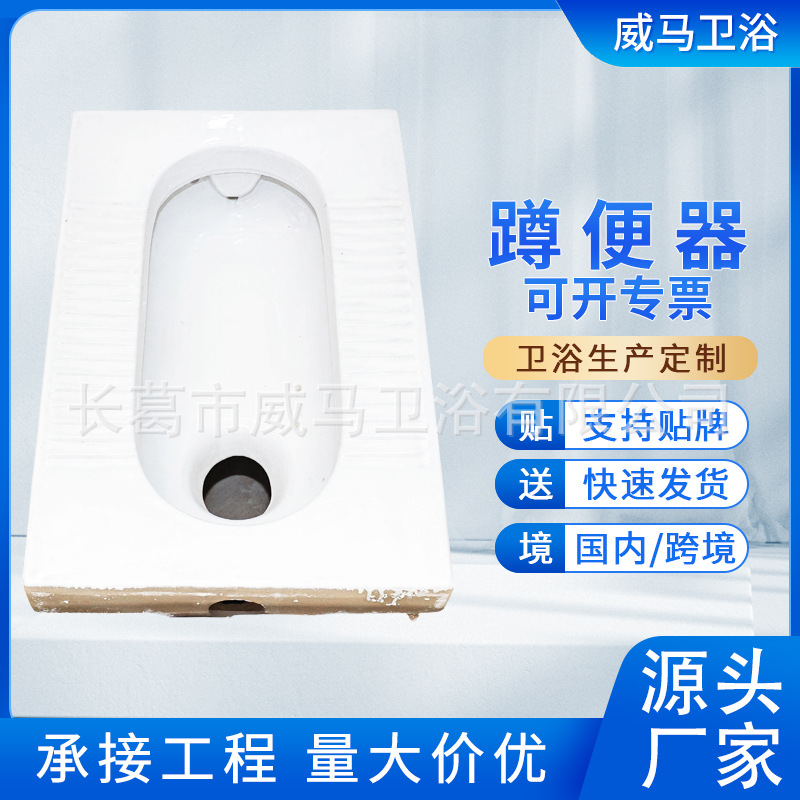 Squat toilet, toilet bowl, direct flush squat toilet, S-bend squat toilet, squat pit squat toilet, ceramic bathroom water trap details Picture