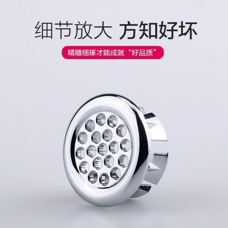 Original manufacturer: Ceramic washbasin overflow hole, washbasin accessories, double-layer oval and round decorative filter screen plug details Picture