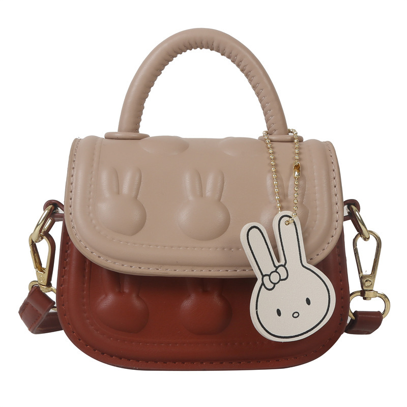 Children's bags, girls' cute crossbody bags, fashionable cartoon little rabbit hand-held saddle bags, girls' and babies' coin purges Item Picture