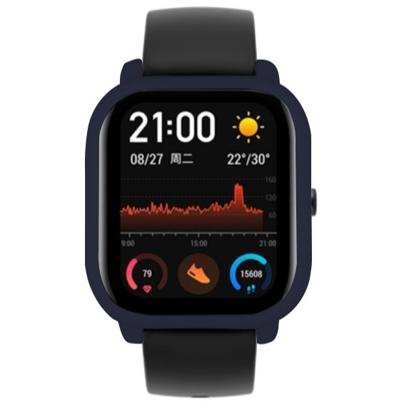 Suitable for Huami Amazfit GTS silicone protective case, solid color anti-drop and scratch-resistant soft rubber protective cover, soft Item Picture