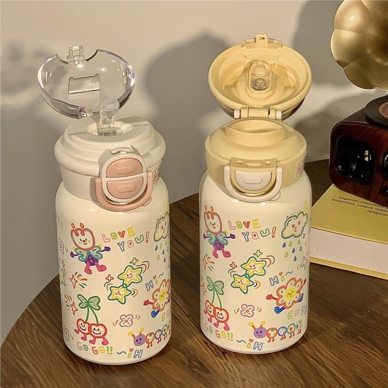 【 Hot Sales in the Store 】 Cute 316 new stainless steel insulated cup, portable for students, high appearance level, large capacity for double drinking full figure
