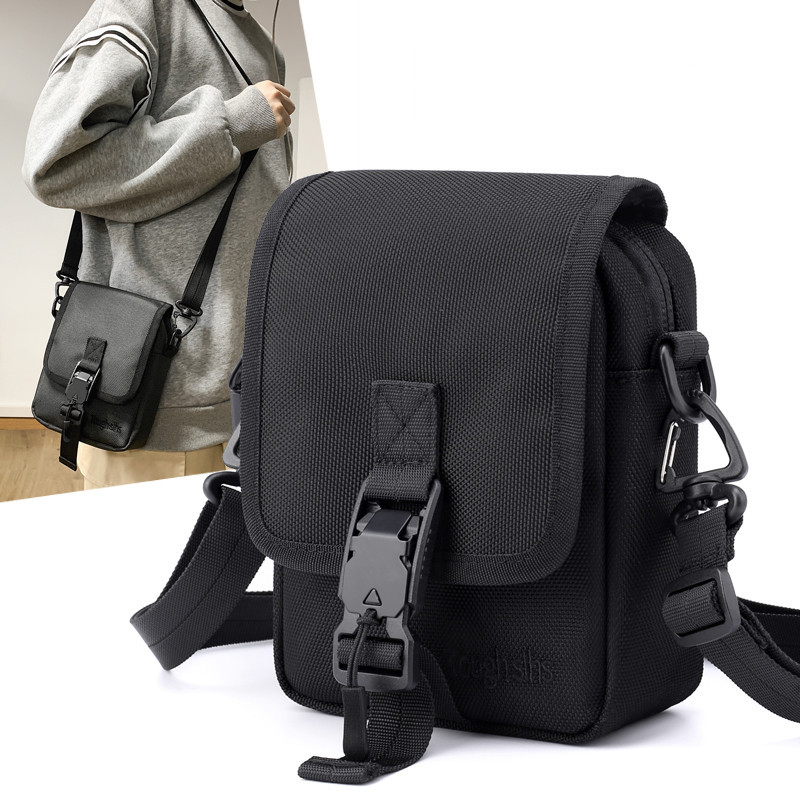 New men's single-shoulder bag, fashionable and casual, water-resistant Oxford fabric crossbody bag, trendy and simple small bag consignment full figure