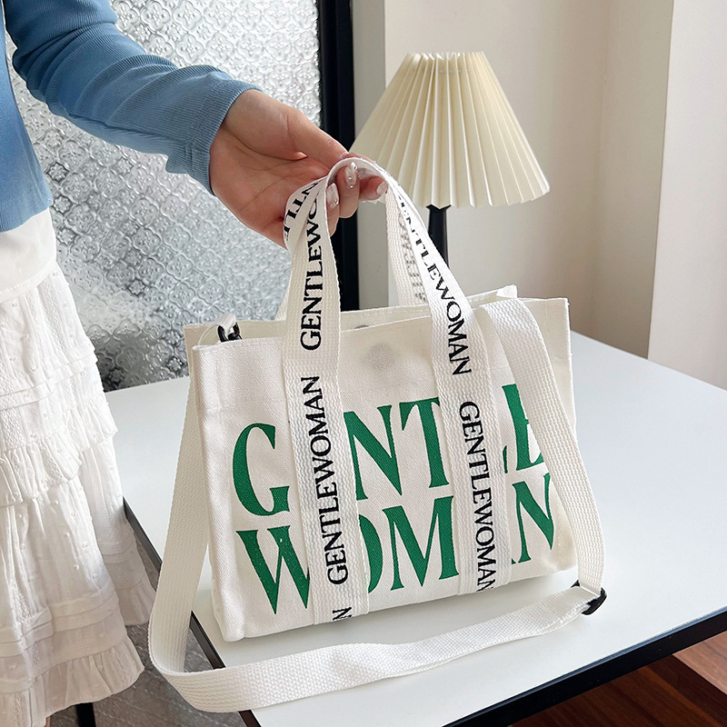 Fashionable letter canvas small bag for women, 2024 new style casual and stylish crossbody phone bag for going out, wholesale full figure