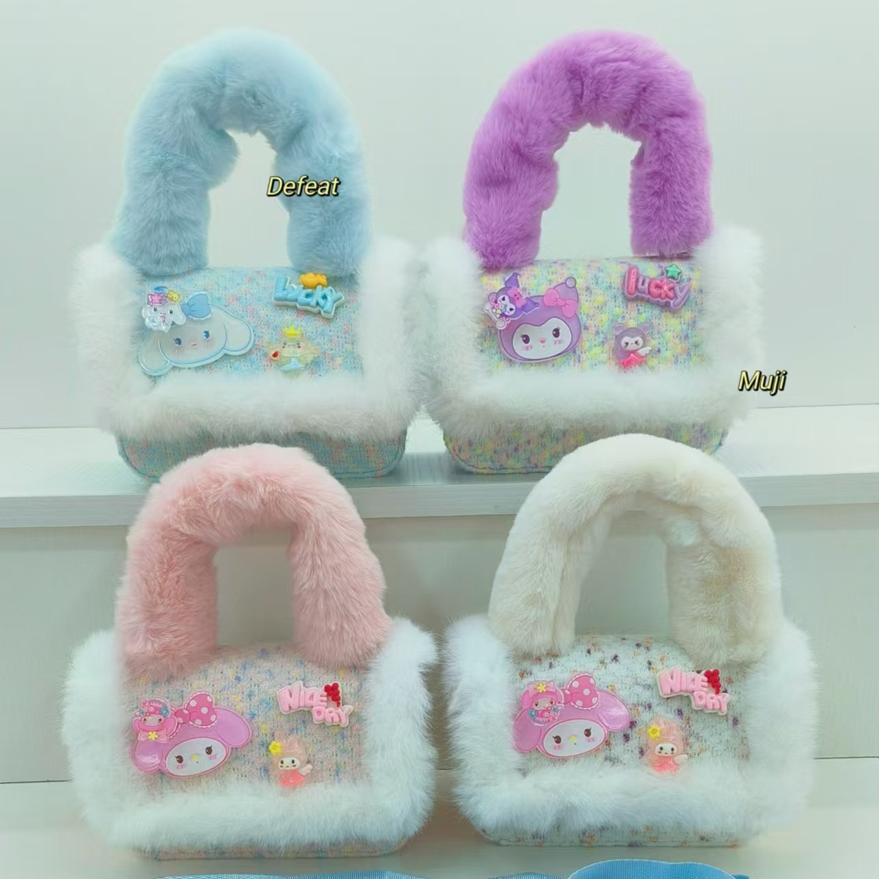 Plush handbag, Melody single-shoulder bag, crossbody bag, little girl coin purse, accessory bag, stylish princess children's bag details Picture