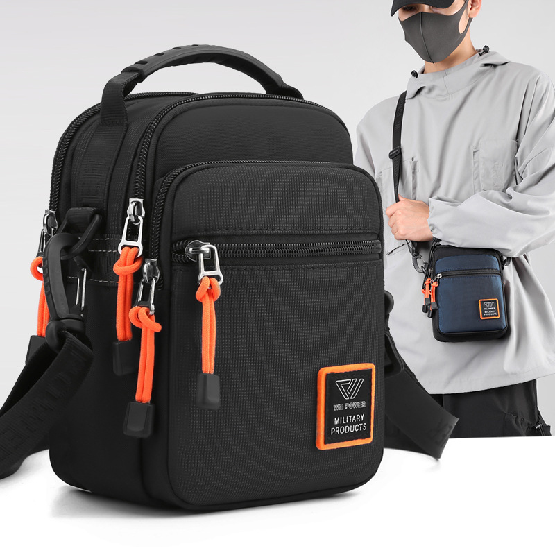 New men's outdoor crossbody bag, sporty and casual men's single-shoulder bag, multi-functional belt bag, hanging bag, trendy small bag full figure