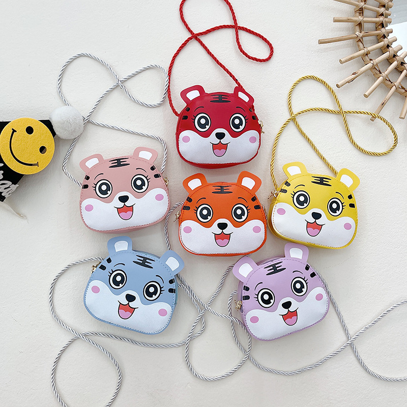 2022 Year of the Tiger New Children's coin Purse, Auspicious Tiger crossbody fashionable pu cute single-shoulder bag for both men and women full figure
