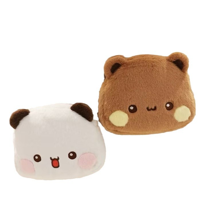 Fashionable cloth crossbody small bag, plush backpack, cute head small bag, single-shoulder bag, mobile phone bag, girl's gift Item Picture