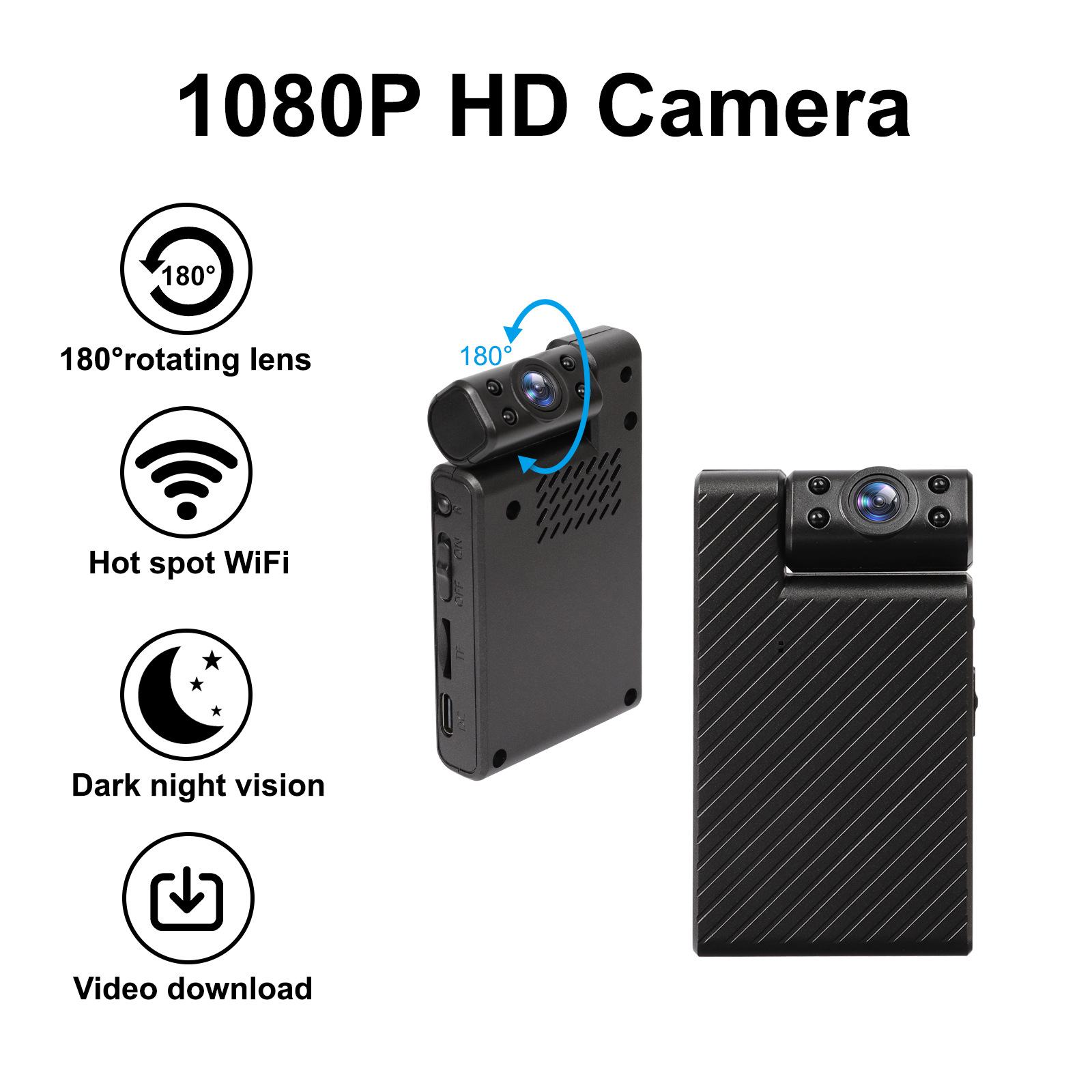 New cross-border wireless WIFI smart security high-definition surveillance camera with rotatable lens night vision recorder full figure