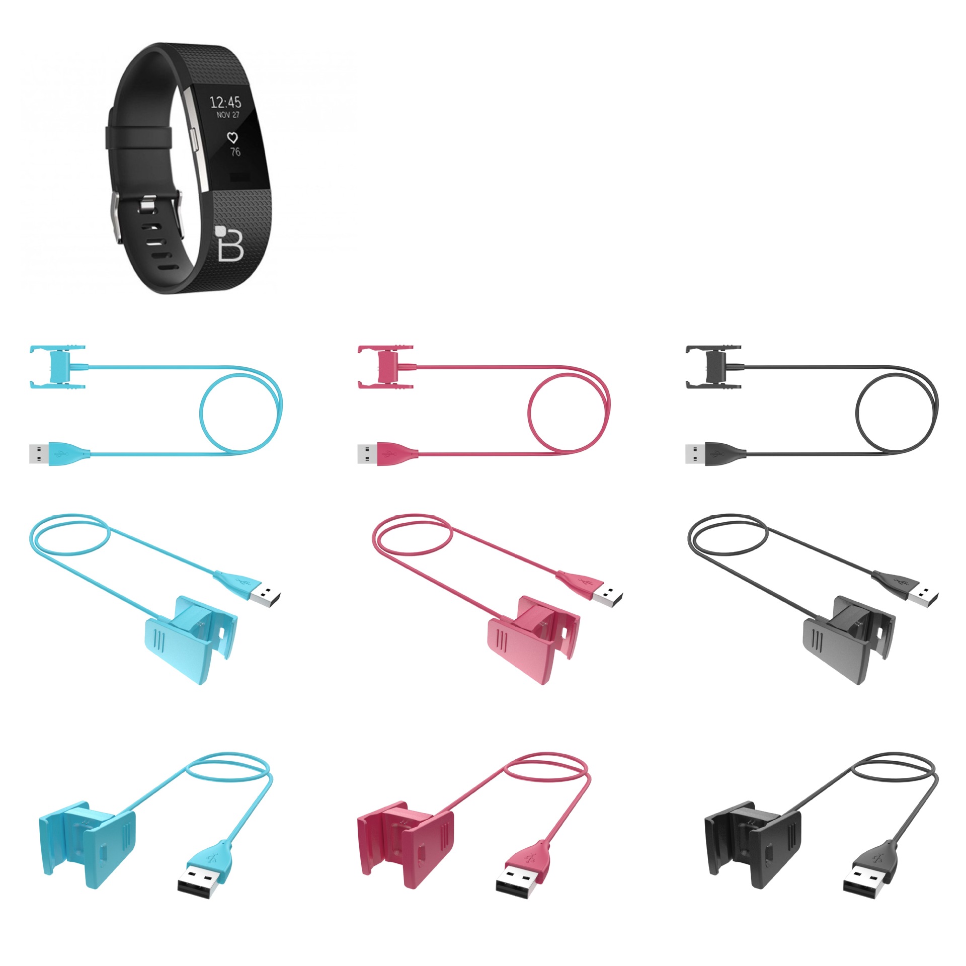 Compatible with Fitbit charge3 charger, charge2 wristband charging cable, and charge4 aluminum alloy stand Item Picture