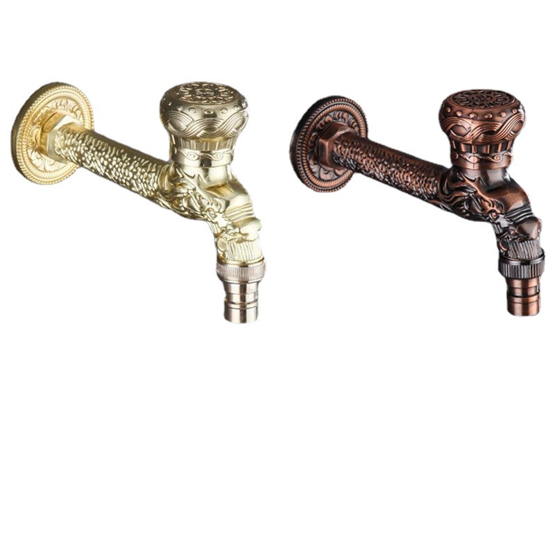 European-style retro faucet, antique extended faucet, long mop sink faucet, four-inch wall-mounted American-style faucet Item Picture