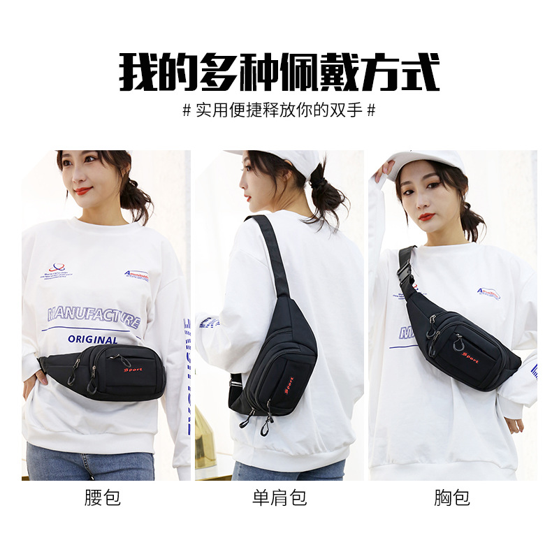 New waist bags for men and women, outdoor sports, mountaineering, men's chest bags, canvas mobile phone bags, construction site work, cash register crossbody bags Application Scenario
