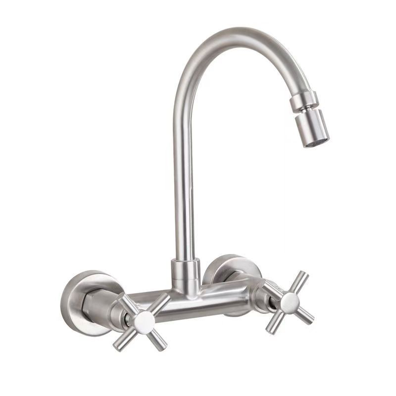 Cross-border wall-mounted kitchen faucet, household stainless steel sink, sink and dishwashing basin, rotatable faucet Application Scenario