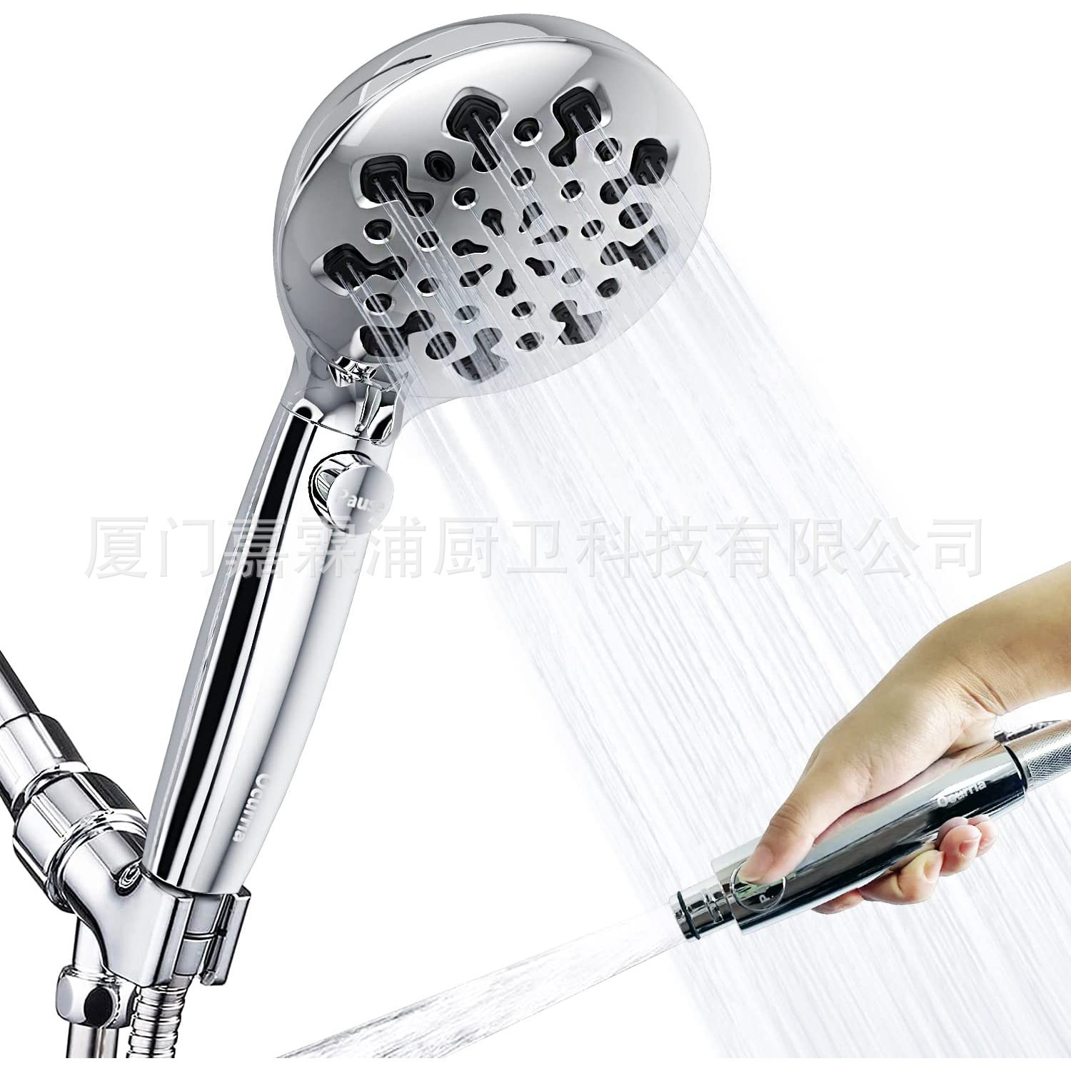 Cross-border European, American, Japanese and South Korean detachable 10-function showerhead with filtration and pressure increase, one-button water stop, handheld showerhead Item Picture