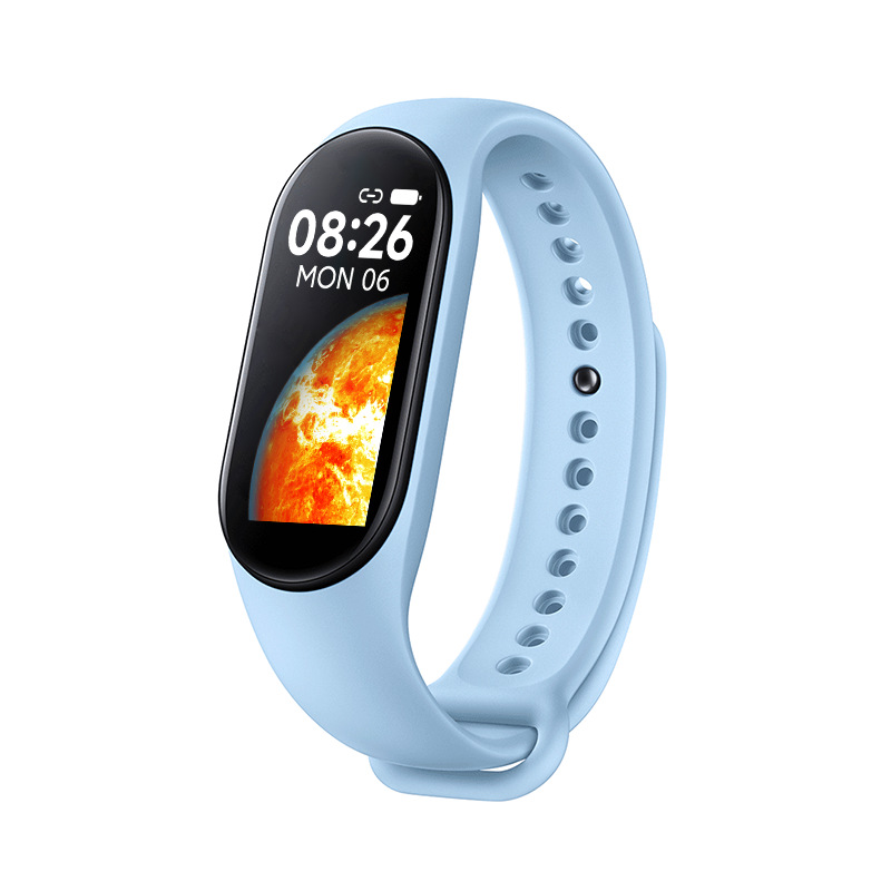 The new color screen M7 smart bracelet for heart rate, blood pressure and sleep monitoring is a multi-functional electronic fitness and exercise bracelet for cross-border use Application Scenario