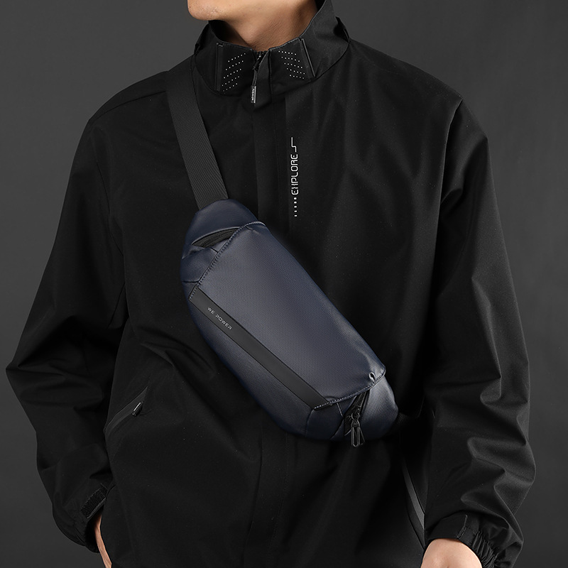 WEPOEWR's new cycling functional crossbody bag, sports waist bag, business commuting men's magnetic clasp chest bag Specification drawing