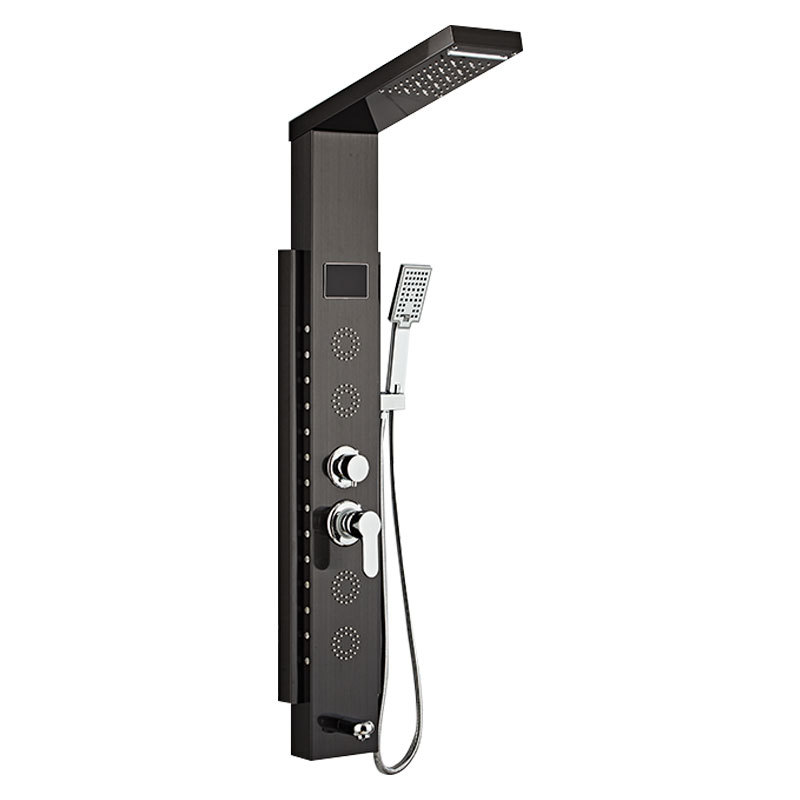 Stainless steel Shower screen, shower head set, digital display Shower panel, constant-temperature integrated shower screen Item Picture