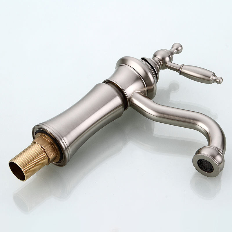 Cross-border all-copper black ancient pagoda faucet, countertop basin, washbasin, bathroom cabinet, bathroom cold and hot water faucet Specification drawing