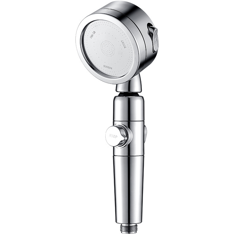 Cross-border labeling service, American and Japanese style pressurized filtration, water purification, beauty care showerhead, three-function adjustable strong pressure water output Item Picture
