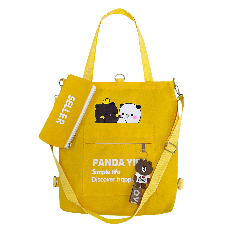 Wholesale of large-capacity multi-purpose canvas bags for girls, 2025 new style crossbody bags for junior and senior high school students, Korean version single-shoulder handbags Item Picture